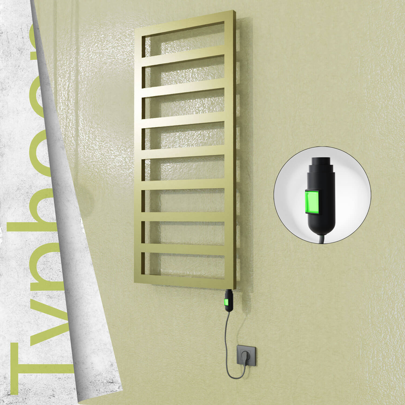 Typhoon Elektrikli Paslanmaz Çelik Havlupan 400x1160 Satine Altın (On/Off Düğmeli) 300W