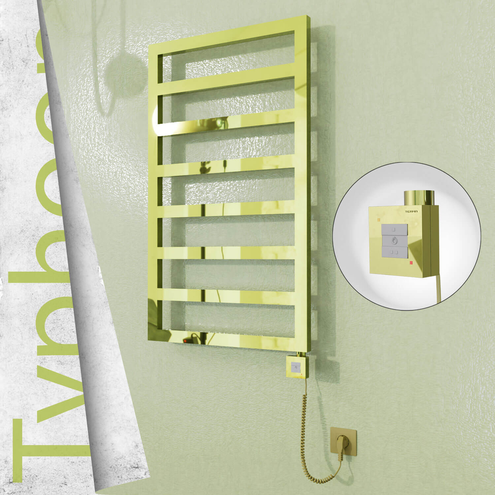 Typhoon Elektrikli Paslanmaz Çelik Havlupan 400x1580 Altın (KTX1 Termostat) 300W Spiral Kablolu - 1