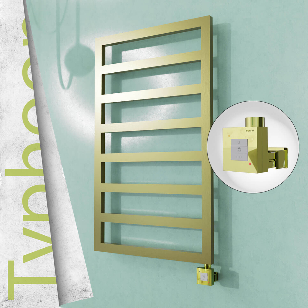 Typhoon Elektrikli Paslanmaz Çelik Havlupan 400x1580 Satine Altın (KTX1 Termostat) 300W - 1