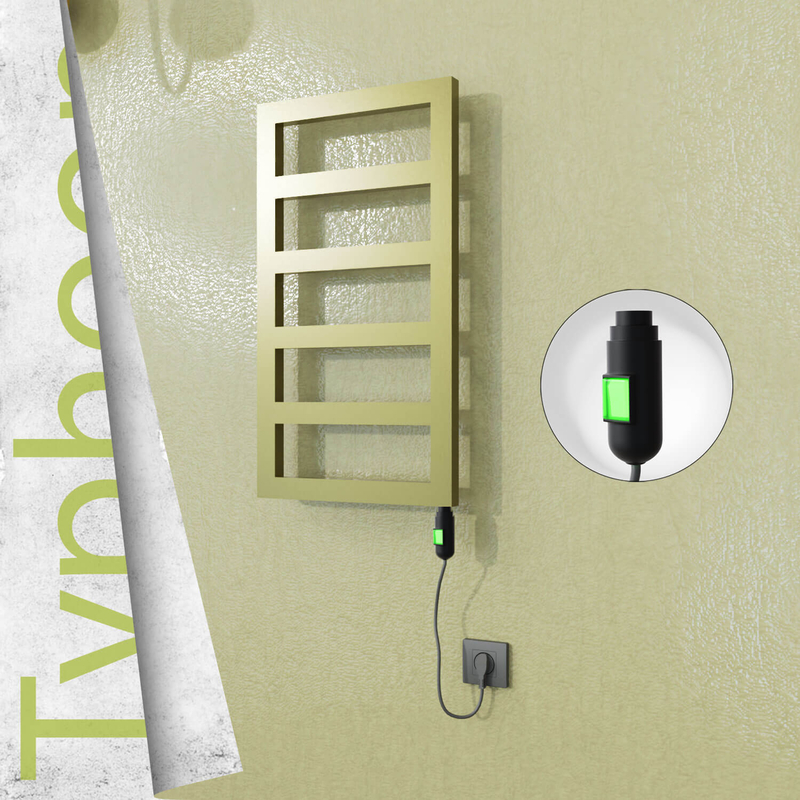 Typhoon Elektrikli Paslanmaz Çelik Havlupan 400x740 Satine Altın (On/Off Düğmeli) 200W 