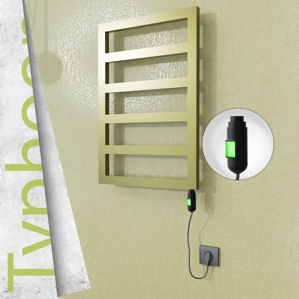Typhoon Elektrikli Paslanmaz Çelik Havlupan 500x1020 Satine Altın (On/Off Düğmeli) 300W - 1