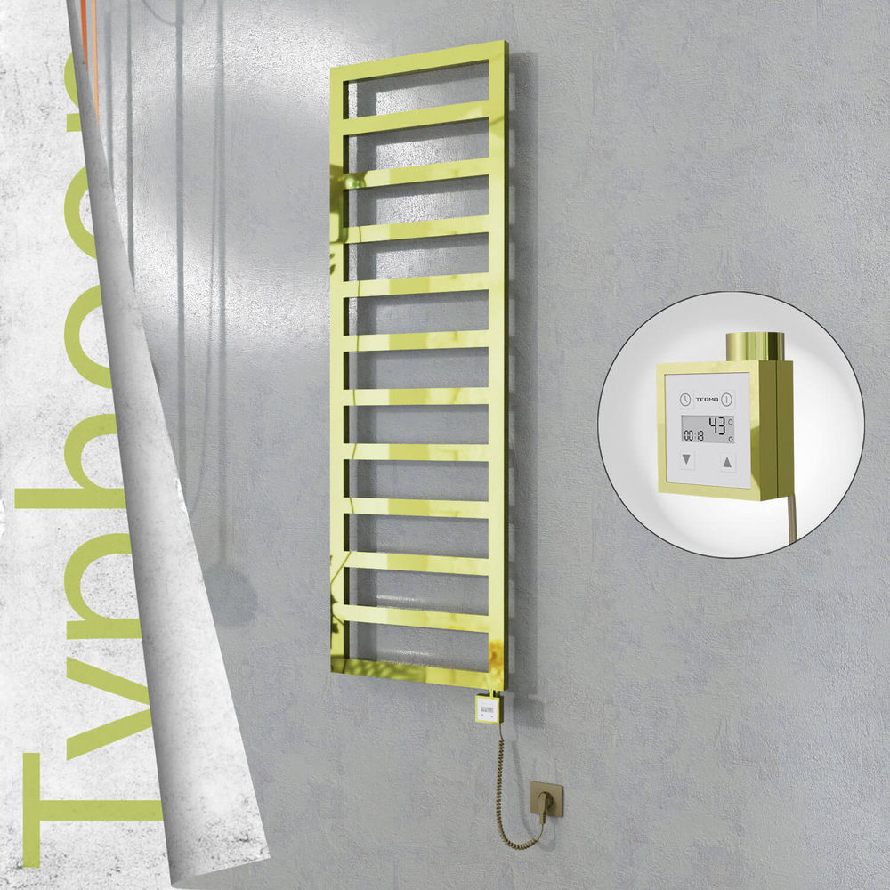 Typhoon Elektrikli Paslanmaz Çelik Havlupan 500x1160 Altın (KTX3 Termostat) 300W Spiral Kablolu - 1