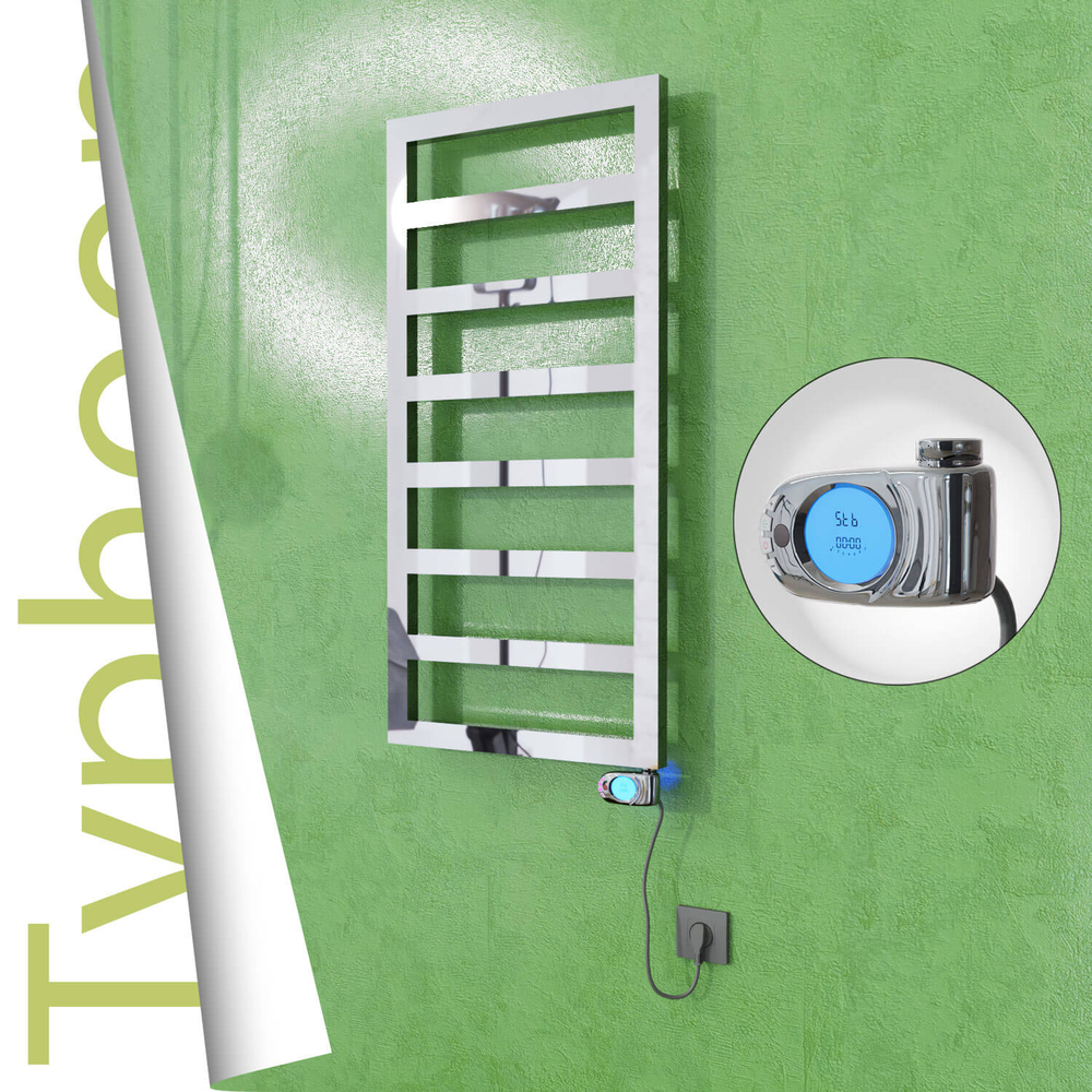 Typhoon Elektrikli Paslanmaz Çelik Havlupan 600x1020 Ayna Polisaj (Musa Termostat) 300W - 1