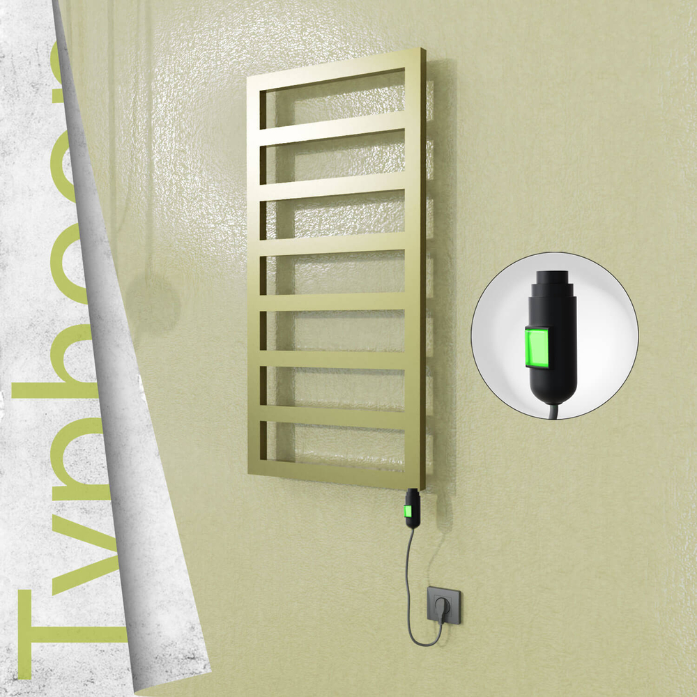 Typhoon Elektrikli Paslanmaz Çelik Havlupan 600x1020 Satine Altın (On/Off Düğmeli) 300W - 1