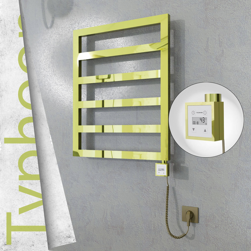 Typhoon Elektrikli Paslanmaz Çelik Havlupan 600x1160 Altın (KTX3 Termostat) 300W Spiral Kablolu - 1