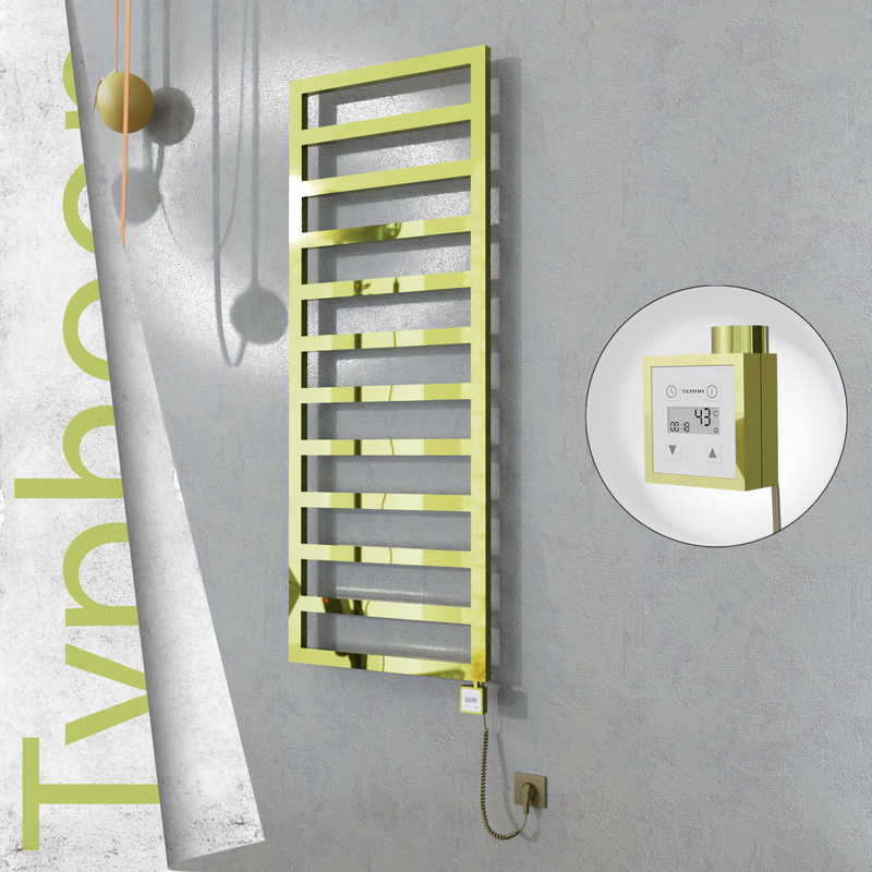 Typhoon Elektrikli Paslanmaz Çelik Havlupan 600x1580 Altın (KTX3 Termostat) 600W Spiral Kablolu