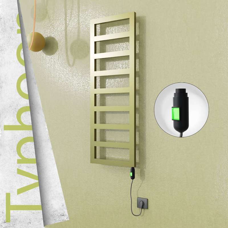 Typhoon Elektrikli Paslanmaz Çelik Havlupan 600x740 Satine Altın (On/Off Düğmeli) 300W 