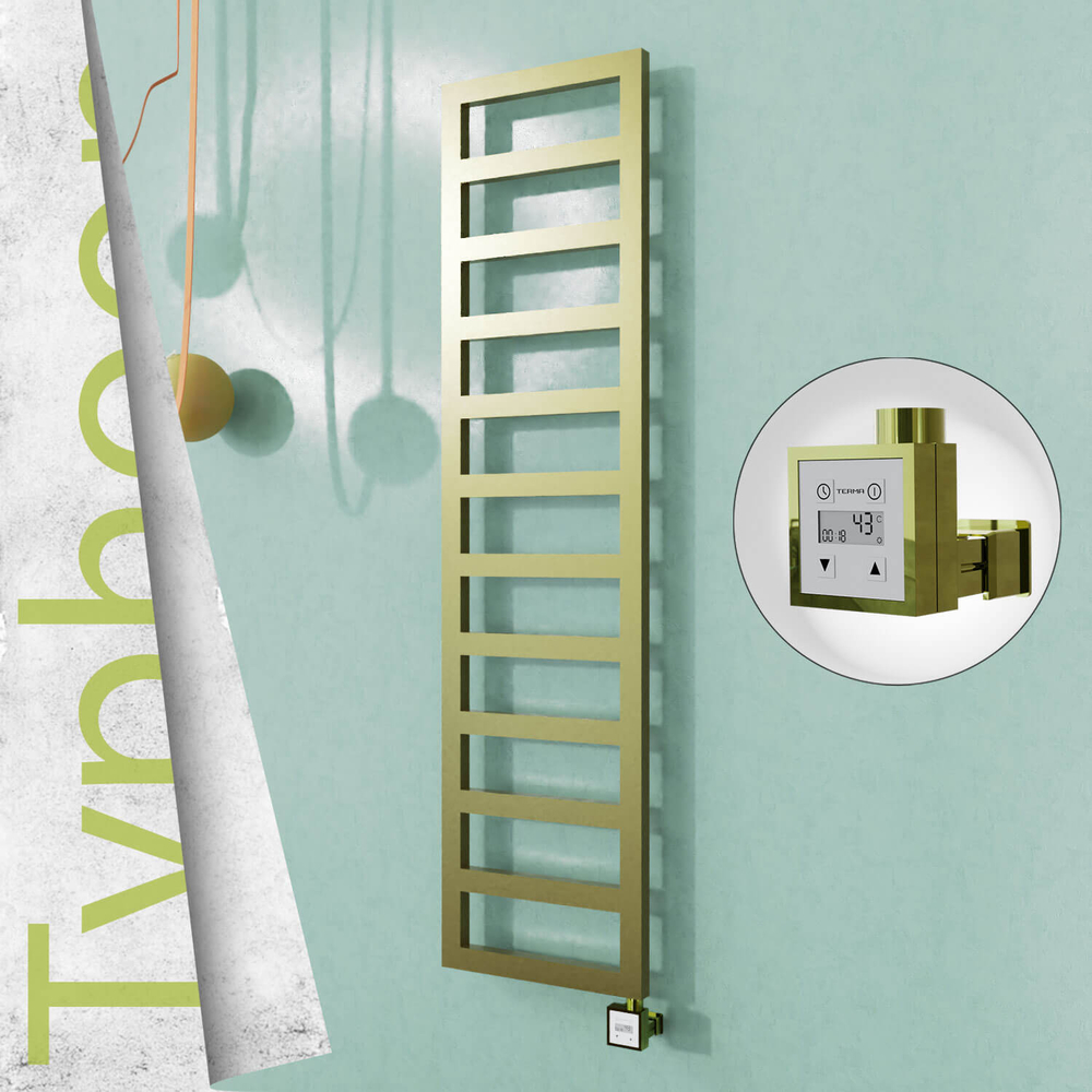 Typhoon Sèche-serviettes Électrique en Inox 400x1020 Poli Miroir (KTX3 Thermostat) 300W - 1