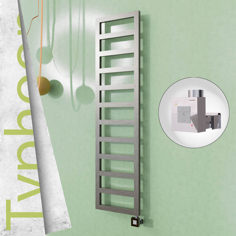 Typhoon Sèche-serviettes Électrique en Inox 400x1020 Poli Satiné (KTX1 Thermostat) 300W 