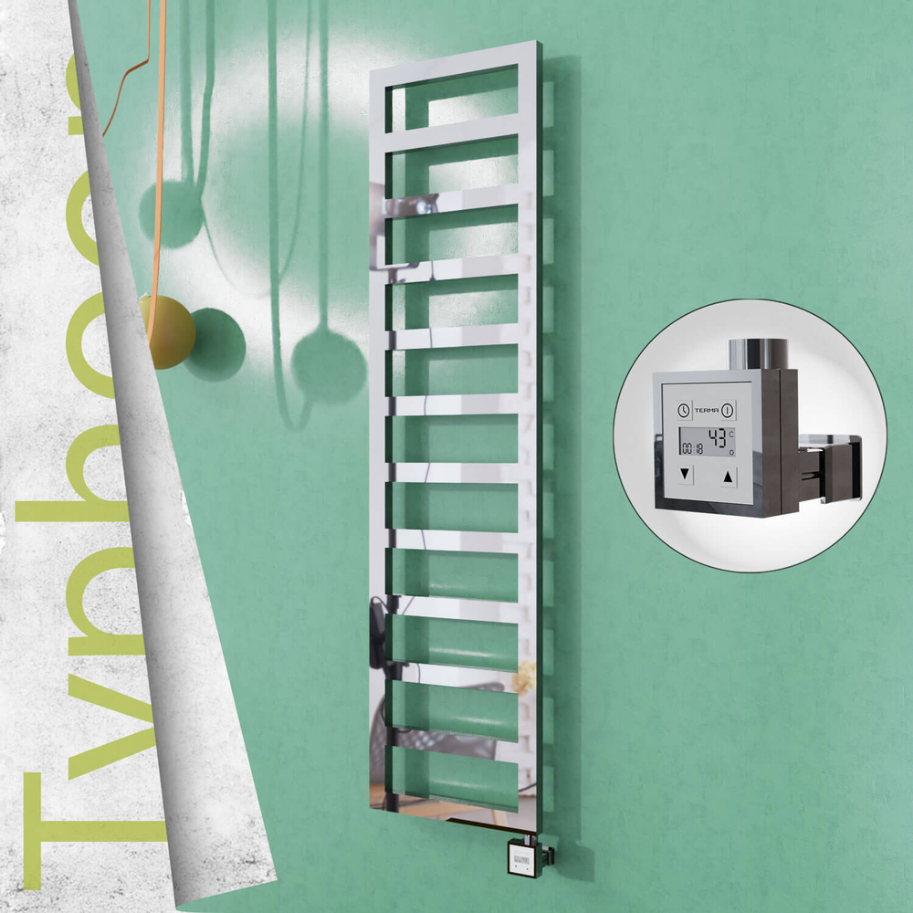 Typhoon Sèche-serviettes Électrique en Inox 400x1020 Poli Satiné (KTX3 Thermostat) 300W - 1