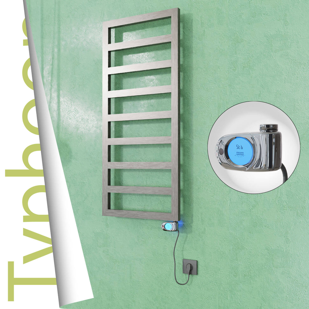 Typhoon Sèche-serviettes Électrique en Inox 400x1160 Doré Satiné (Musa Thermostat) 300W - 1