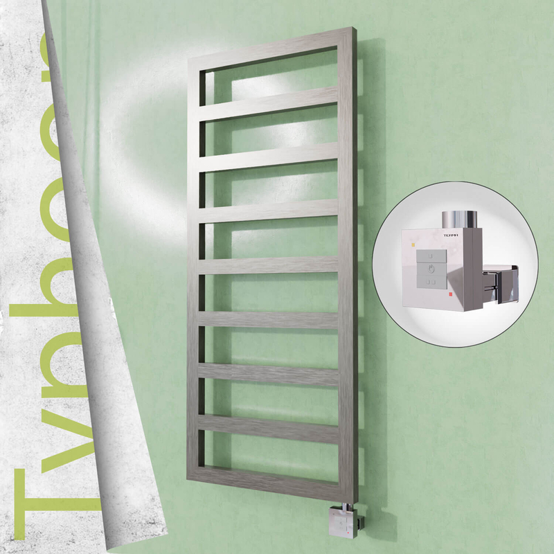 Typhoon Sèche-serviettes Électrique en Inox 400x1160 Poli Satiné (KTX1 Thermostat) 300W 