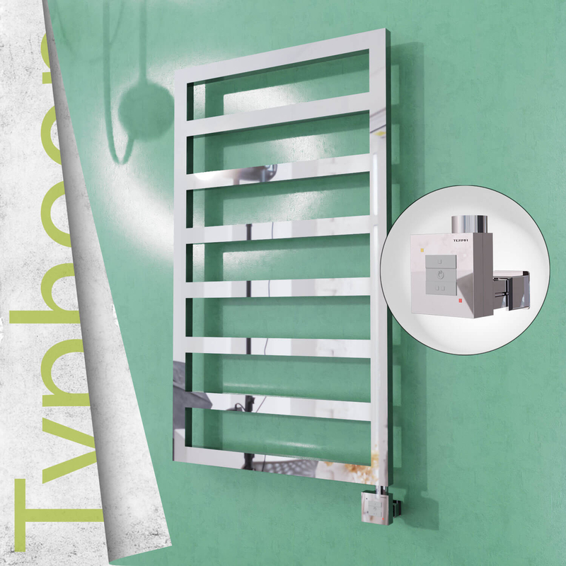 Typhoon Sèche-serviettes Électrique en Inox 400x1580 Poli Miroir (KTX1 Thermostat) 300W 