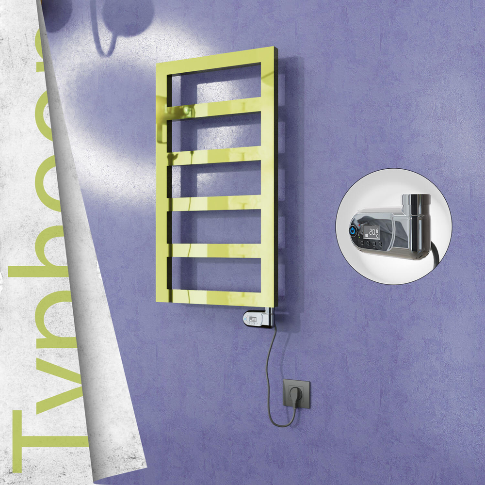Typhoon Sèche-serviettes Électrique en Inox 400x740 Doré (Thesis Thermostat) 200W - 1