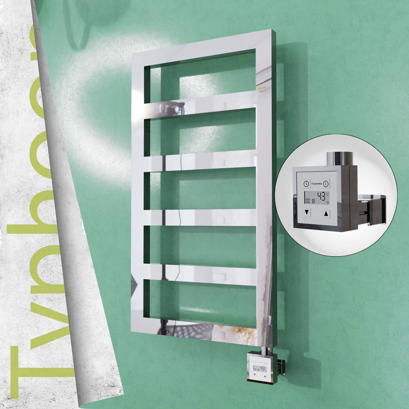 Typhoon Sèche-serviettes Électrique en Inox 400x740 Poli Satiné (KTX3 Thermostat) 200W 