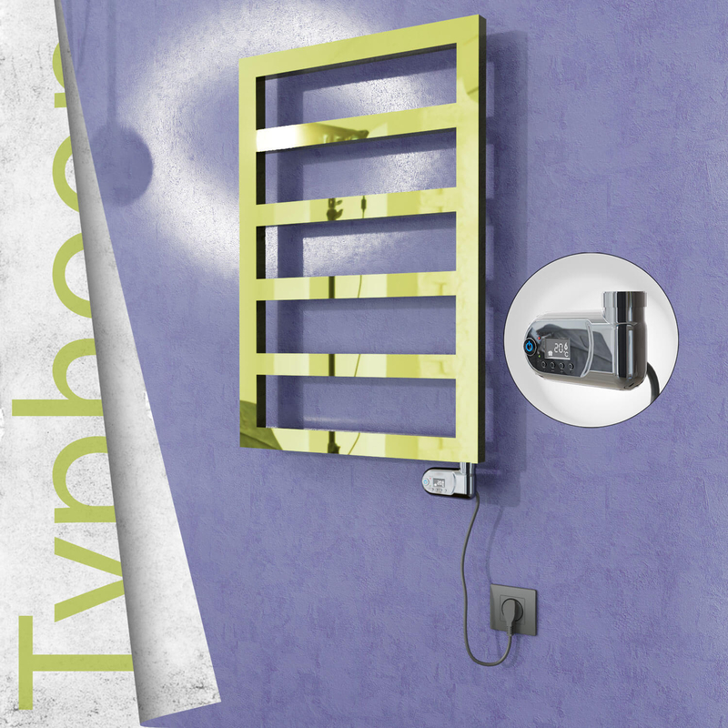 Typhoon Sèche-serviettes Électrique en Inox 500x1020 Doré (Thesis Thermostat) 300W 