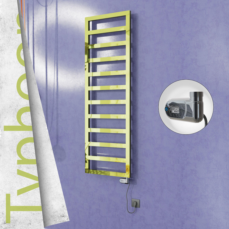 Typhoon Sèche-serviettes Électrique en Inox 500x1160 Doré (Thesis Thermostat) 300W 