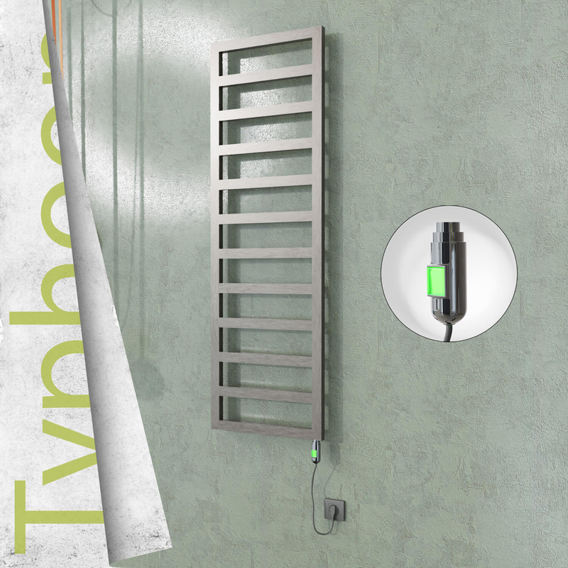 Typhoon Sèche-serviettes Électrique en Inox 500x1160 Poli Satiné (Interrupteur Marche/Arrêt) 300W 