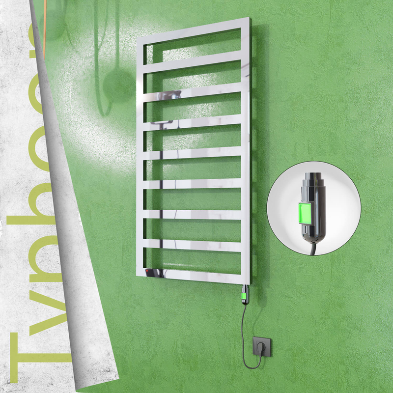 Typhoon Sèche-serviettes Électrique en Inox 500x1580 Poli Miroir (Interrupteur Marche/Arrêt) 600W 