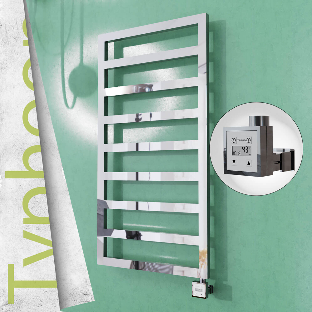 Typhoon Sèche-serviettes Électrique en Inox 500x1580 Poli Satiné (KTX3 Thermostat) 600W - 1
