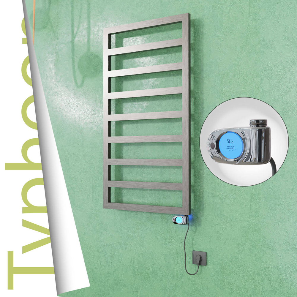 Typhoon Sèche-serviettes Électrique en Inox 500x1580 Poli Satiné (Musa Thermostat) 600W - 1