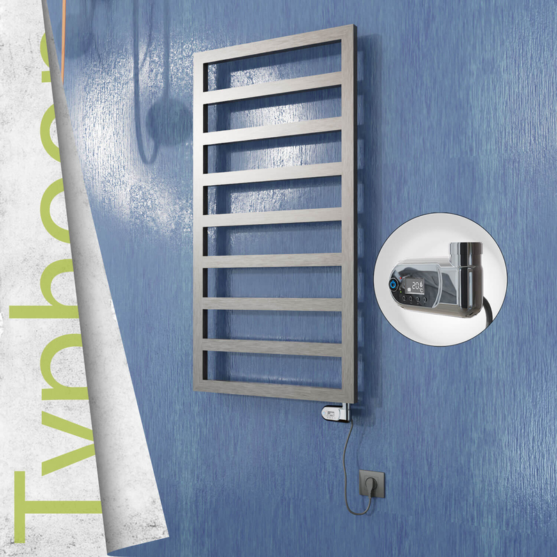 Typhoon Sèche-serviettes Électrique en Inox 500x1580 Poli Satiné (Thesis Thermostat) 600W 