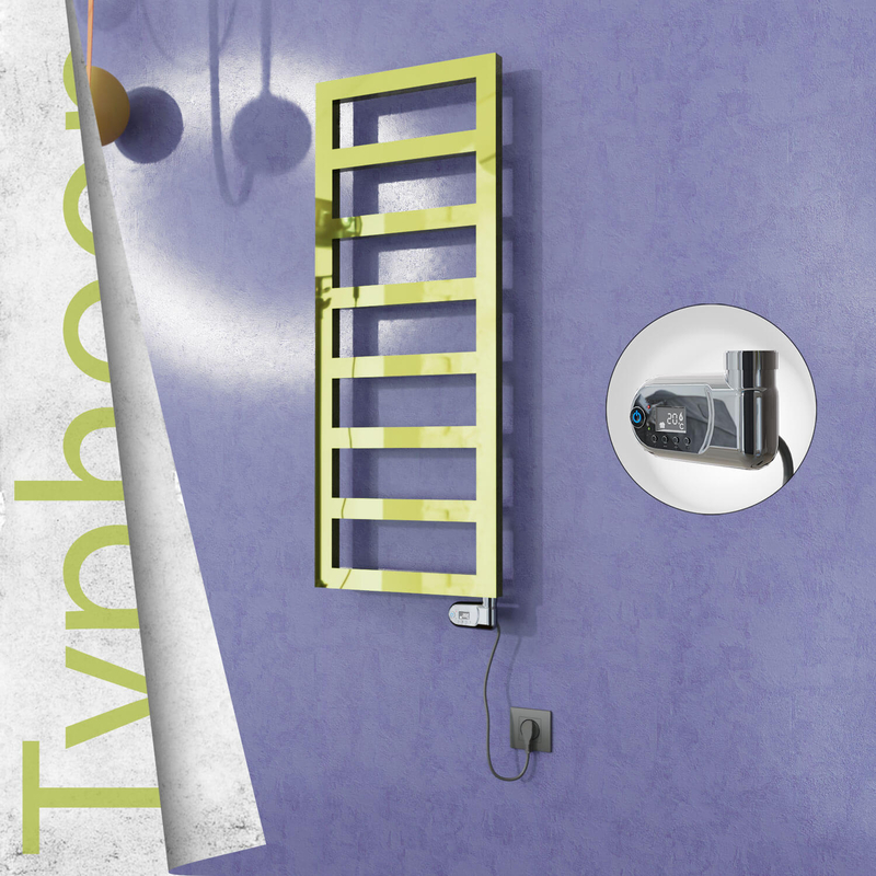 Typhoon Sèche-serviettes Électrique en Inox 500x740 Doré (Thesis Thermostat) 200W 