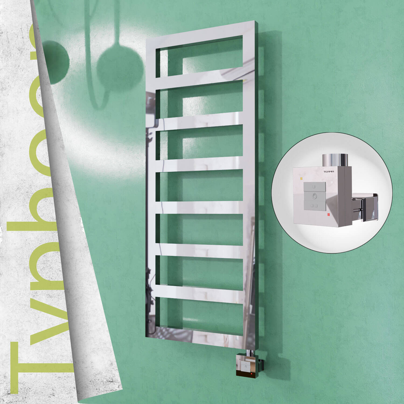 Typhoon Sèche-serviettes Électrique en Inox 500x740 Poli Miroir (KTX1 Thermostat) 200W 