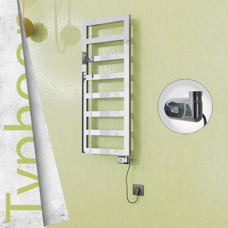 Typhoon Sèche-serviettes Électrique en Inox 500x740 Poli Miroir (Thesis Thermostat) 200W 
