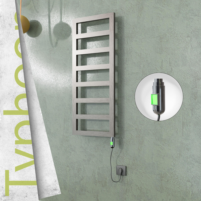 Typhoon Sèche-serviettes Électrique en Inox 500x740 Poli Satiné (Interrupteur Marche/Arrêt) 200W 