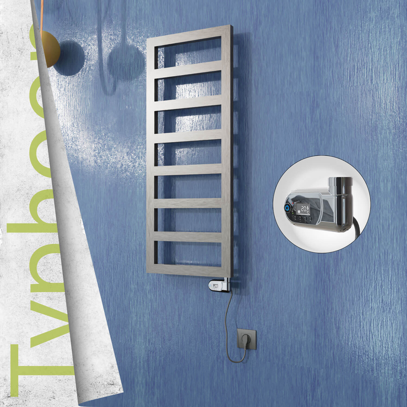 Typhoon Sèche-serviettes Électrique en Inox 500x740 Poli Satiné (Thesis Thermostat) 200W 