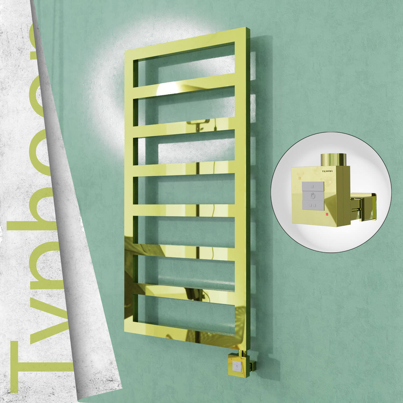 Typhoon Sèche-serviettes Électrique en Inox 600x1020 Doré (KTX1 Thermostat) 300W 