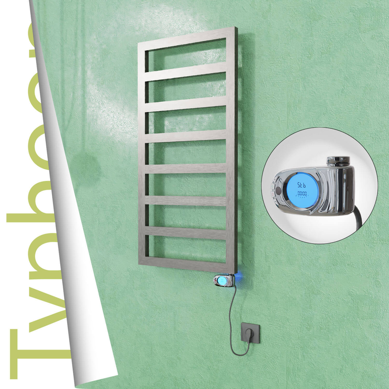 Typhoon Sèche-serviettes Électrique en Inox 600x1020 Doré Satiné (Musa Thermostat) 300W 