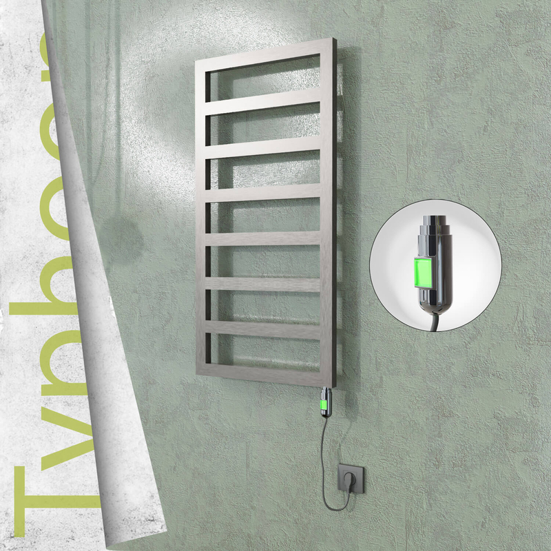 Typhoon Sèche-serviettes Électrique en Inox 600x1020 Poli Satiné (Interrupteur Marche/Arrêt) 300W 