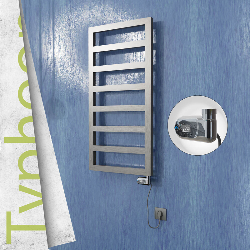 Typhoon Sèche-serviettes Électrique en Inox 600x1020 Poli Satiné (Thesis Thermostat) 300W 
