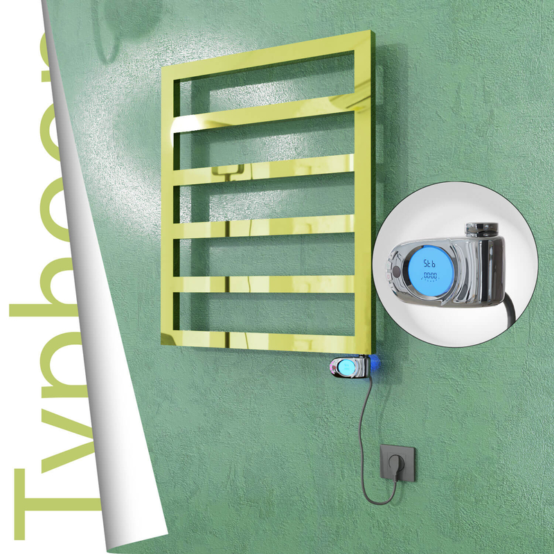 Typhoon Sèche-serviettes Électrique en Inox 600x1160 Doré (Musa Thermostat) 300W