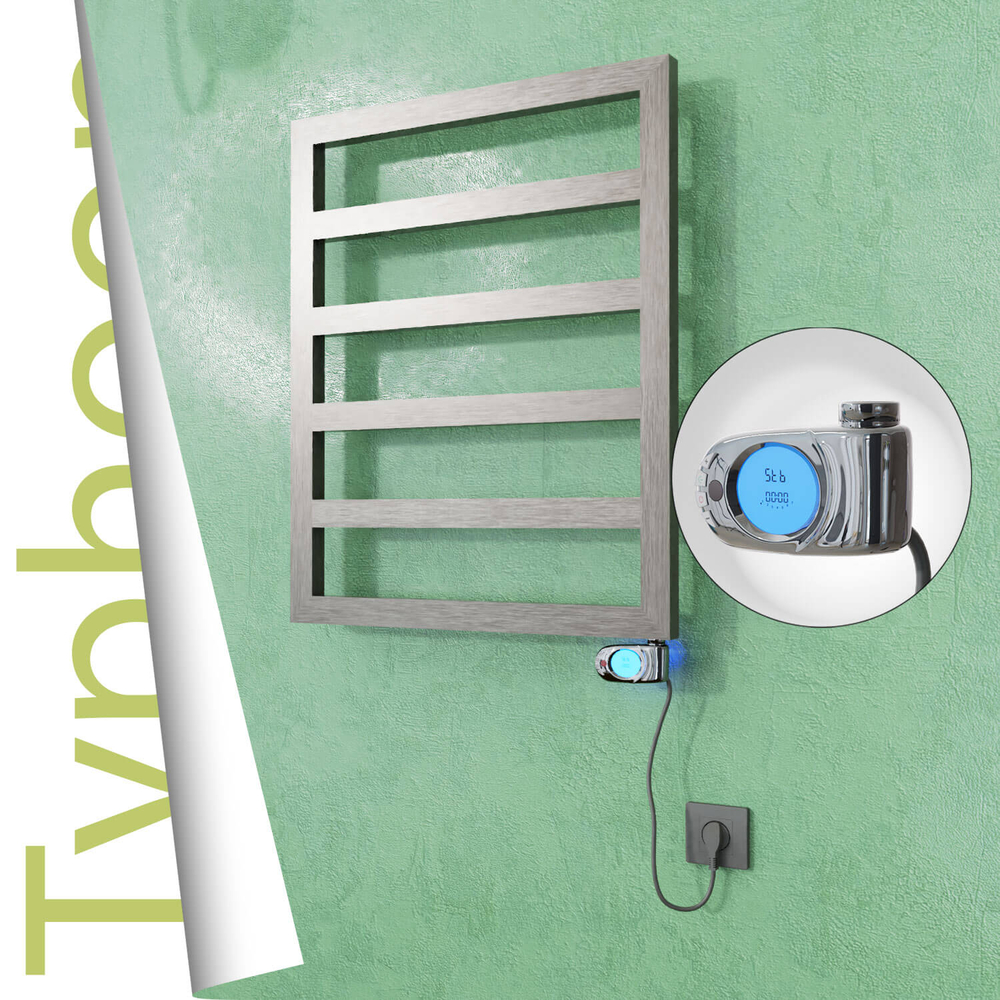 Typhoon Sèche-serviettes Électrique en Inox 600x1160 Doré Satiné (Musa Thermostat) 300W - 1