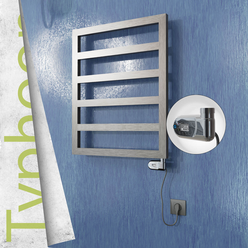 Typhoon Sèche-serviettes Électrique en Inox 600x1160 Poli Satiné (Thesis Thermostat) 300W 