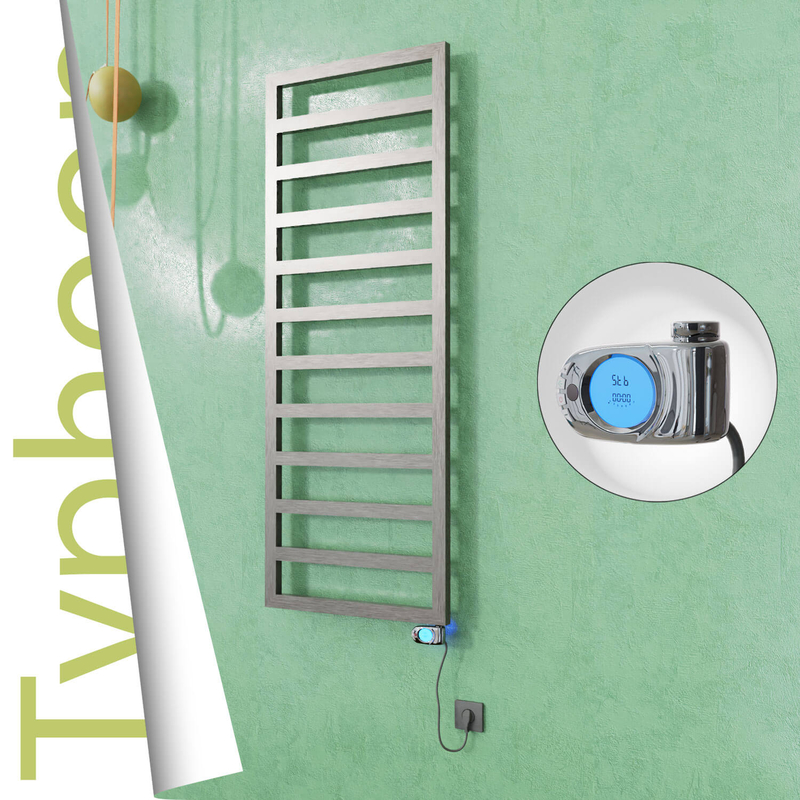 Typhoon Sèche-serviettes Électrique en Inox 600x1580 Doré Satiné (Musa Thermostat) 600W 