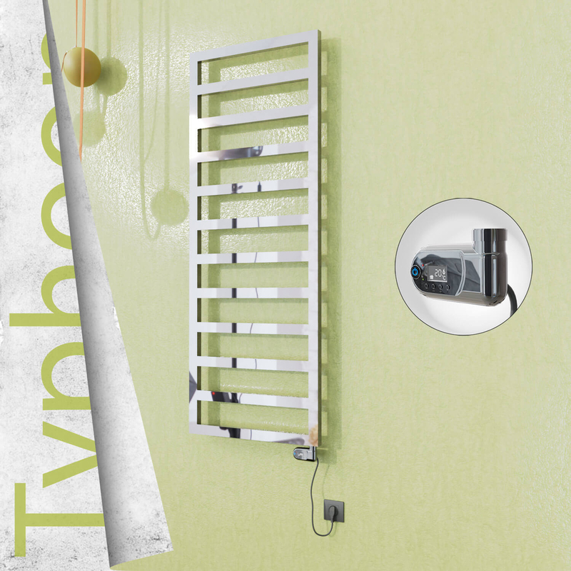 Typhoon Sèche-serviettes Électrique en Inox 600x1580 Poli Miroir (Thesis Thermostat) 600W 