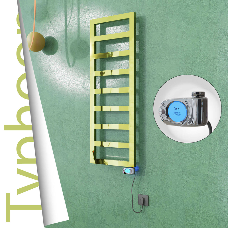 Typhoon Sèche-serviettes Électrique en Inox 600x740 Doré (Musa Thermostat) 300W 