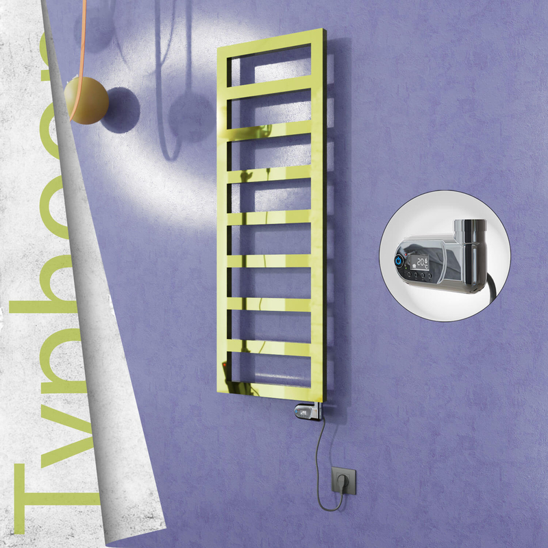 Typhoon Sèche-serviettes Électrique en Inox 600x740 Doré (Thesis Thermostat) 300W 