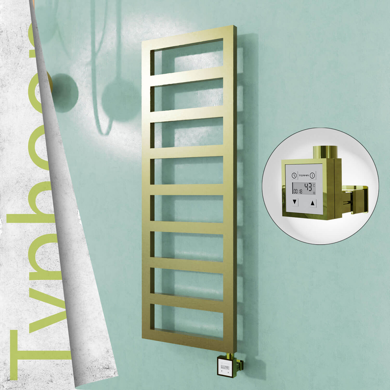 Typhoon Sèche-serviettes Électrique en Inox 600x740 Poli Miroir (KTX3 Thermostat) 300W 