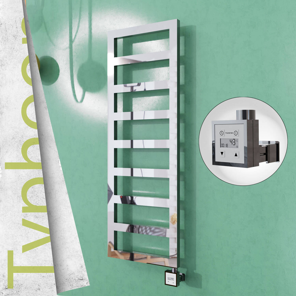 Typhoon Sèche-serviettes Électrique en Inox 600x740 Poli Satiné (KTX3 Thermostat) 300W - 1