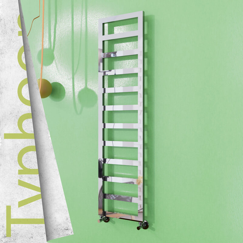 Typhoon Sèche-serviettes en Inox 400x1580 Poli Miroir
