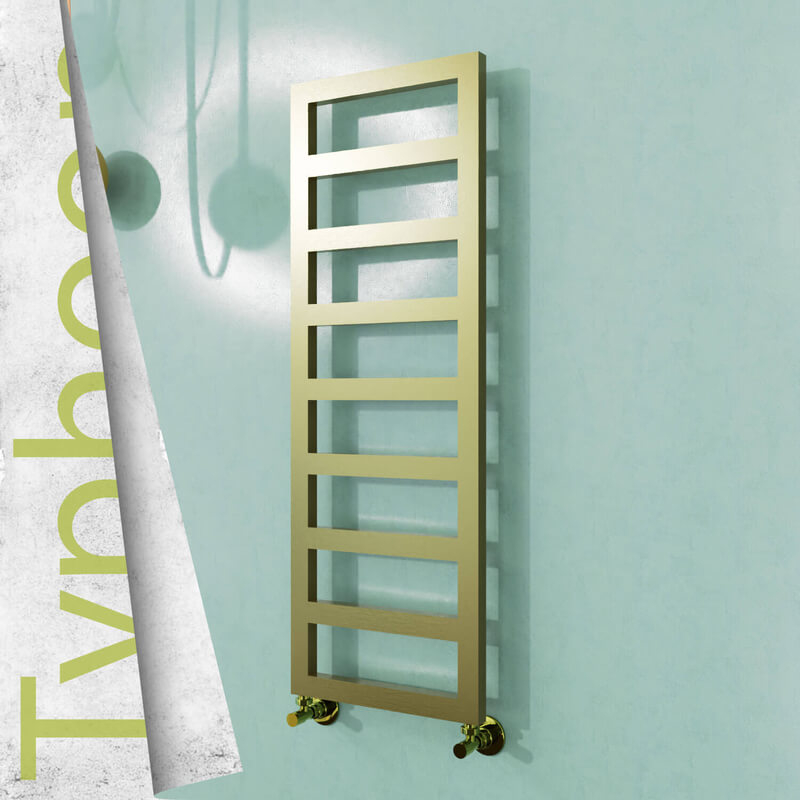 Typhoon Stainless Steel Towel Rail 600x1160 Satin Gold - 1