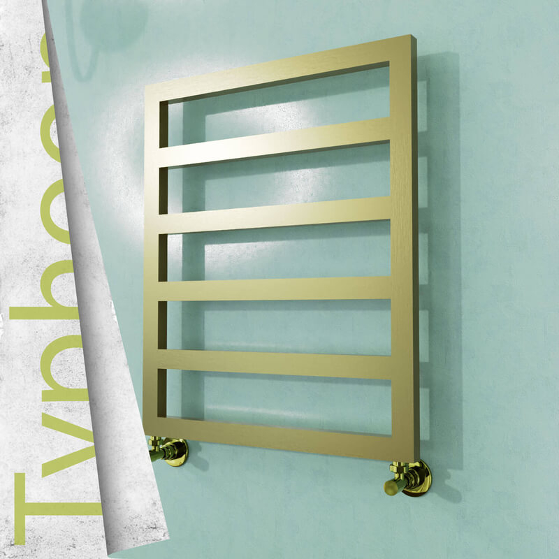 Typhoon Stainless Steel Towel Rail 600x740 Satin Gold