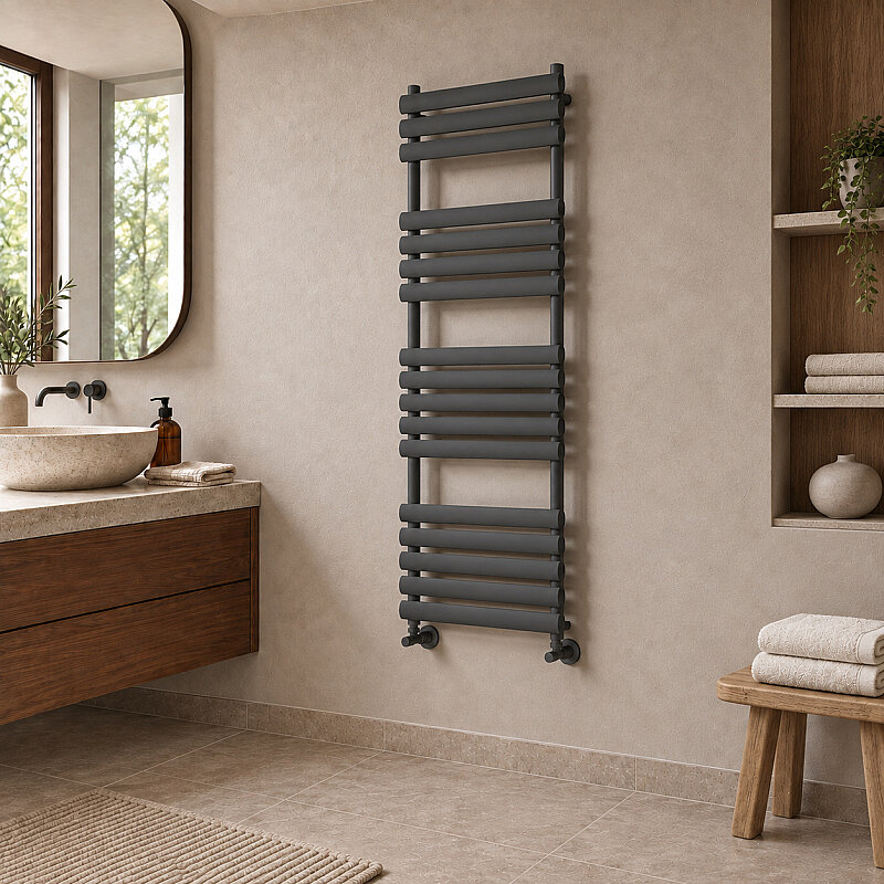 Volga Decorative Towel Rail 600x1600 Dark Anthracite