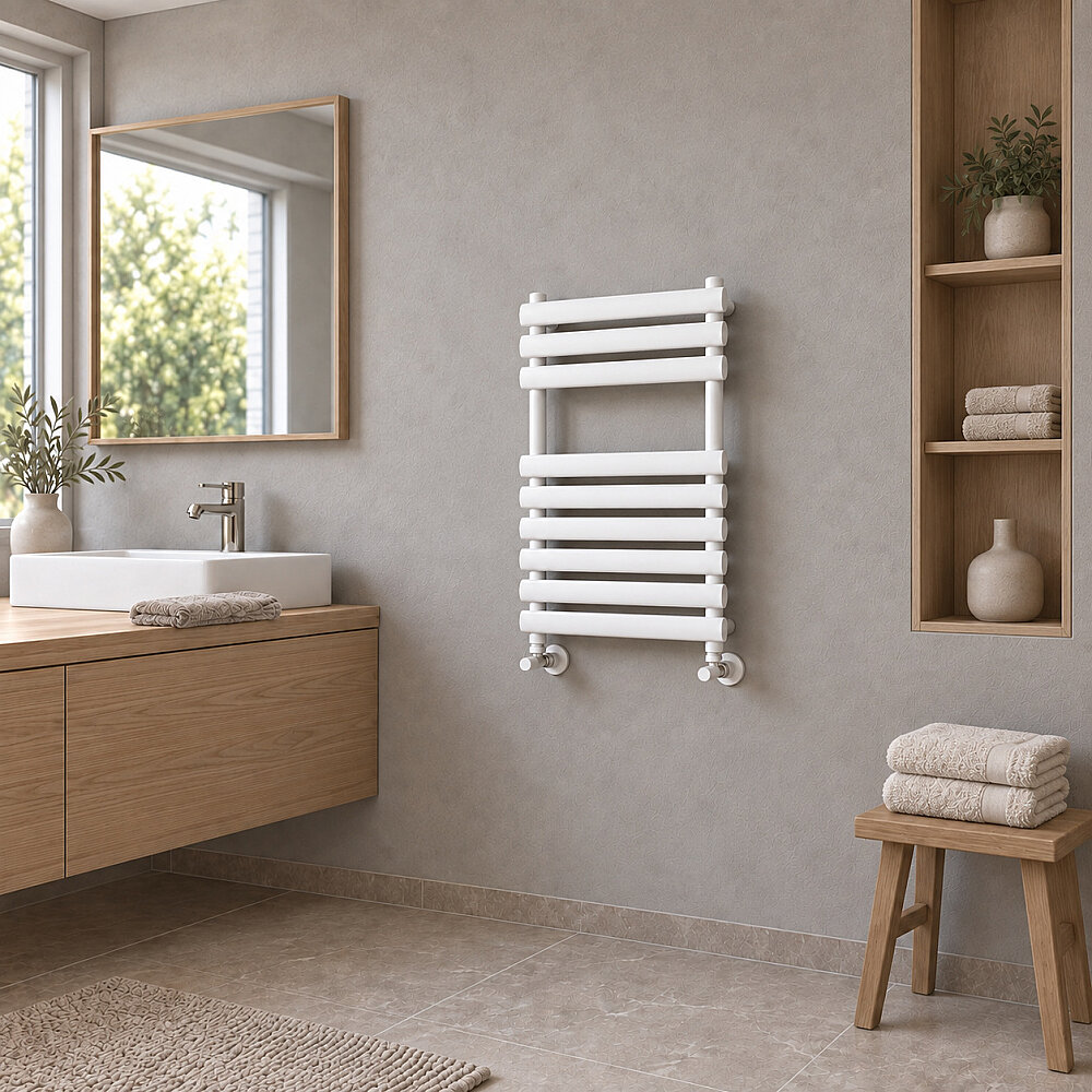 Volga Decorative Towel Rail 600x800 White - 1