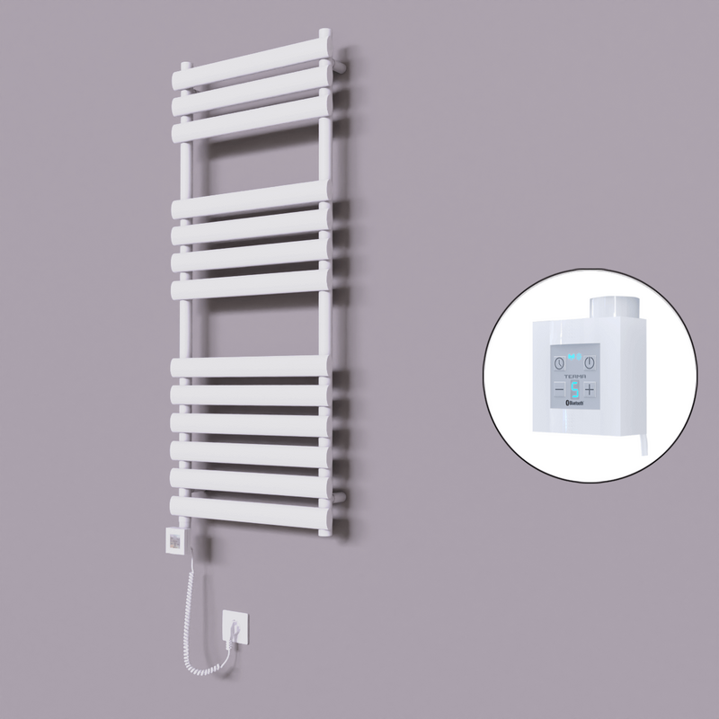 Volga Dekoratif Elektrikli Havlupan 500x1200 Beyaz (KTX4 Termostat) 600W Spiral Kablolu 